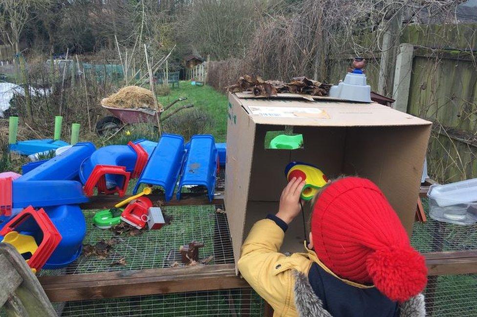 Small boy takes part in Big Garden Birdwatch