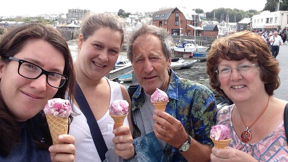 Gail, her partner Lisa and mum and dad, Janet and Ken