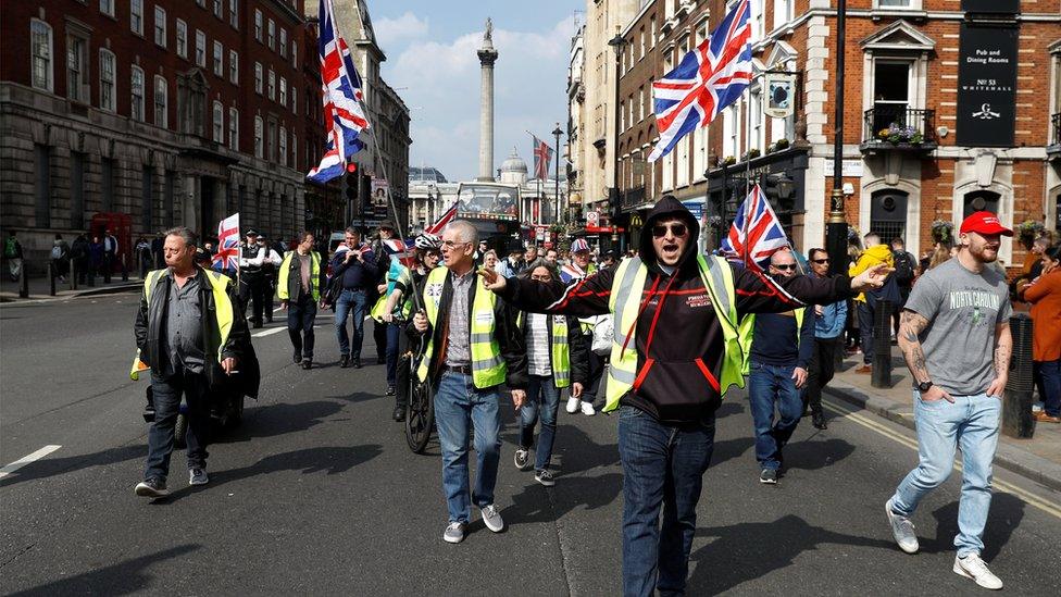 Pro-Brexit protestors in London