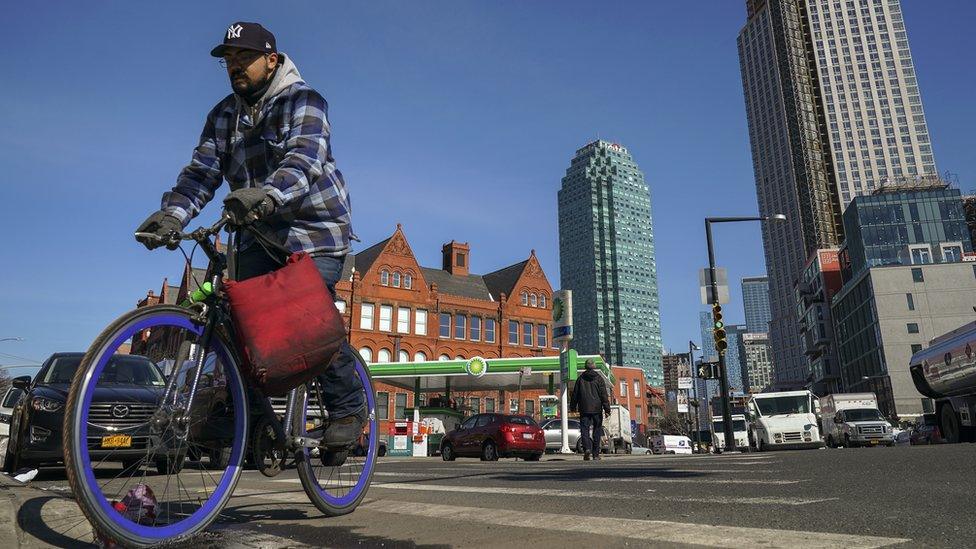 The Citibank building (at C), which was previously scheduled to house new Amazon employees, stands in the Long Island City neighbourhood , February 14, 2019 in the Queens borough of New York City