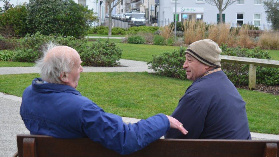 David Rabet and Kevin Procter on bench