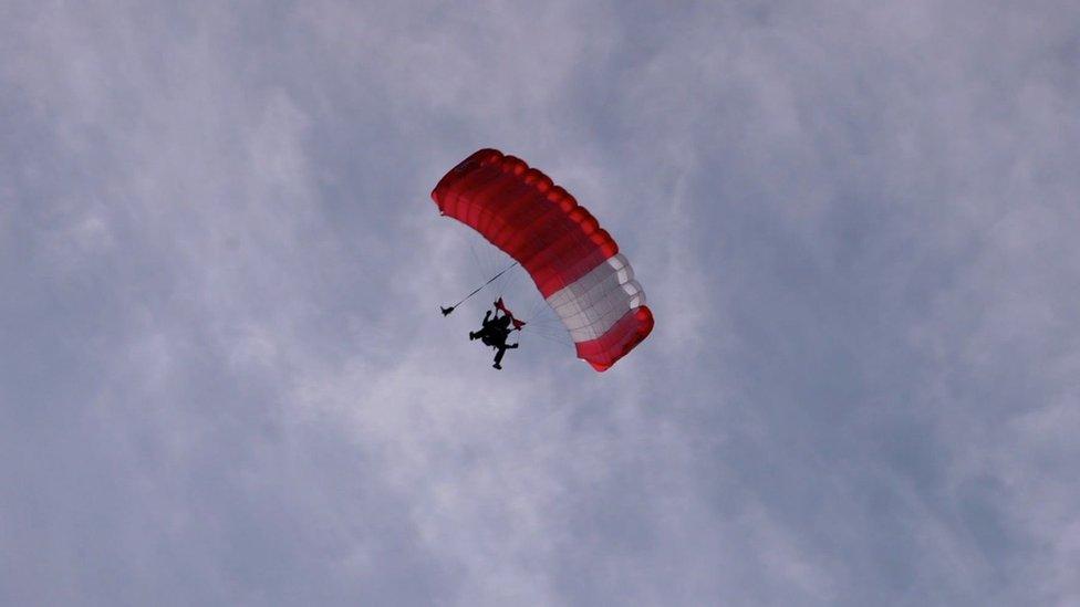 Chris parachuting