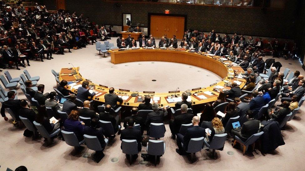 The UN Security Council meets about the situation in Venezuela in Manhattan, New York City, New York, 26 January 2019