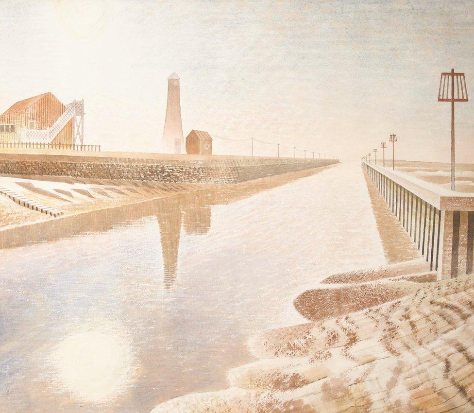 Rye Harbour, by Ravilious, 1938