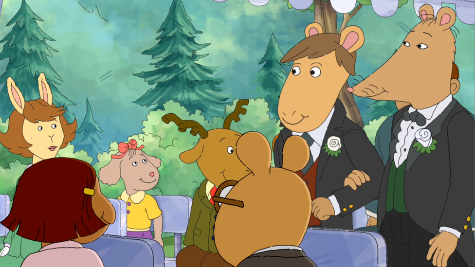 A still from an episode of the children's cartoon Arthur