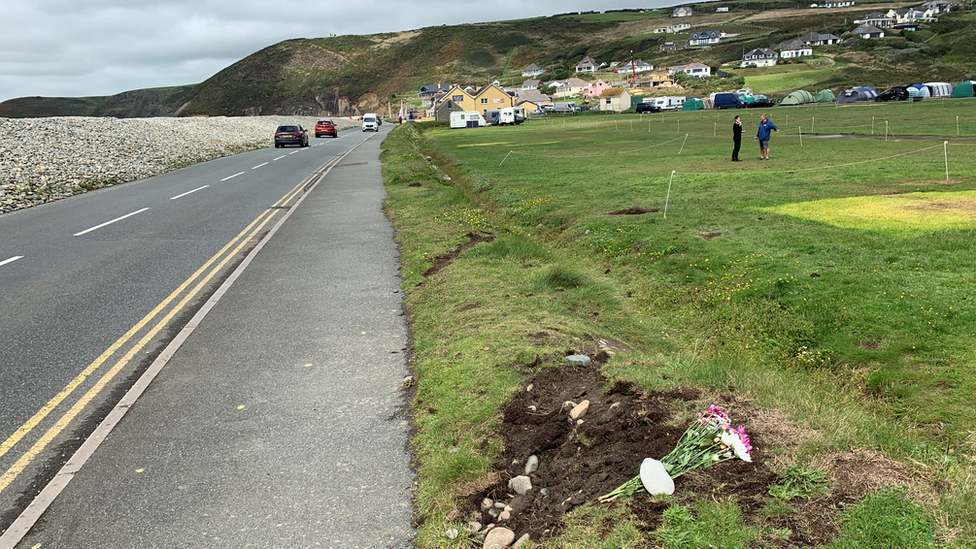 Scene of the crash at Newgale Campsite