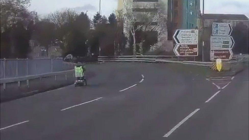 Video of mobility scooter on ring road