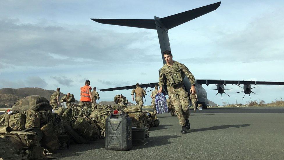 Royal Engineers and Marine Commandos on British Virgin Islands