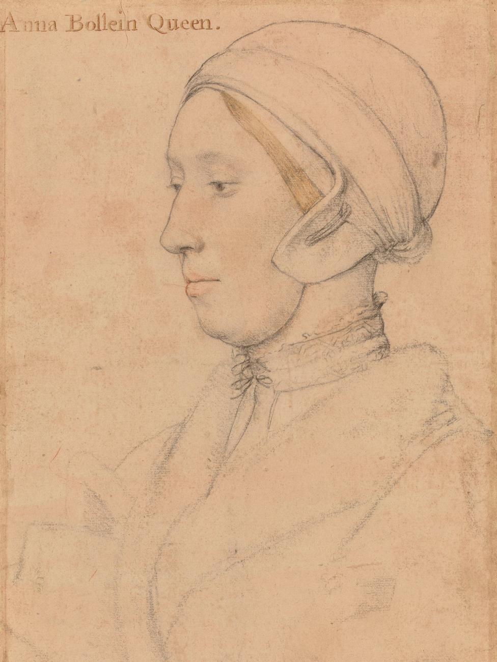 A Holbein sketch of Anne Boleyn