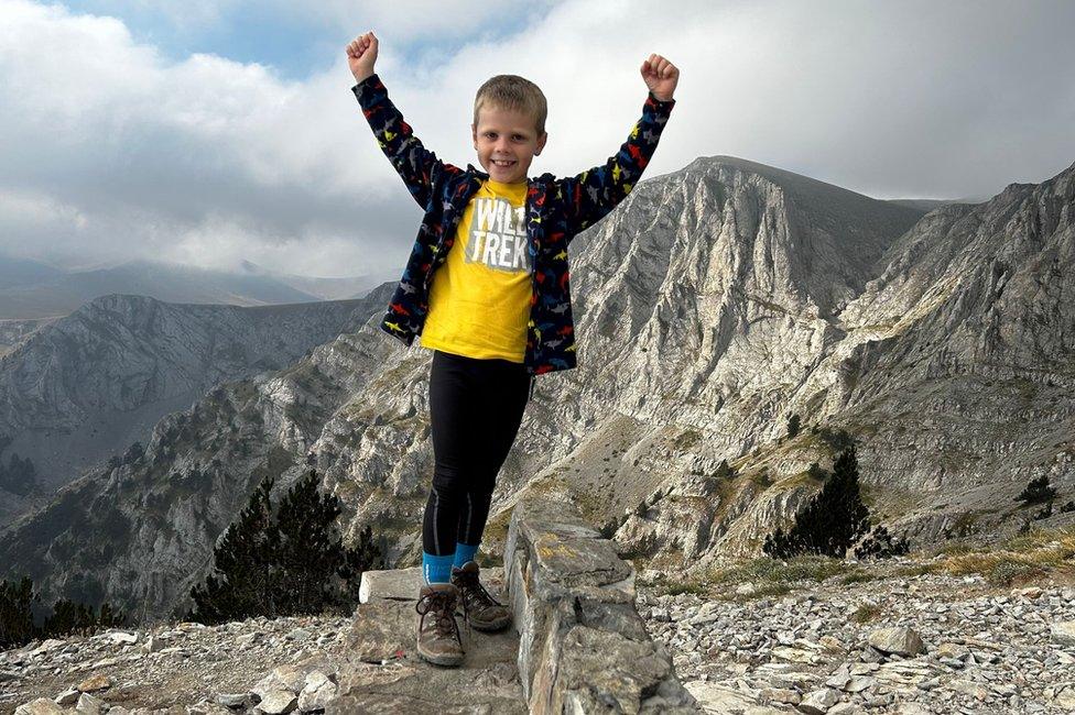 Frankie on top of Mount Olympus