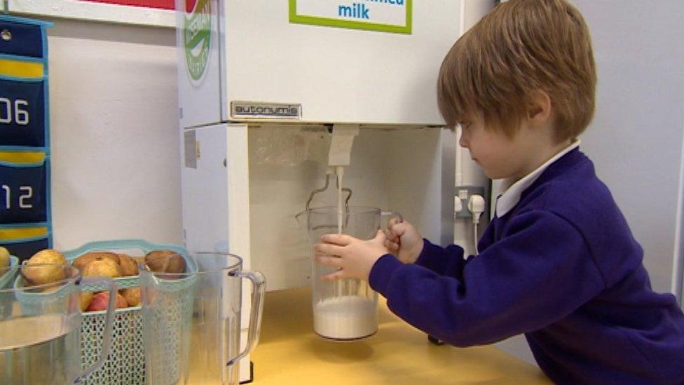 using milk dispenser