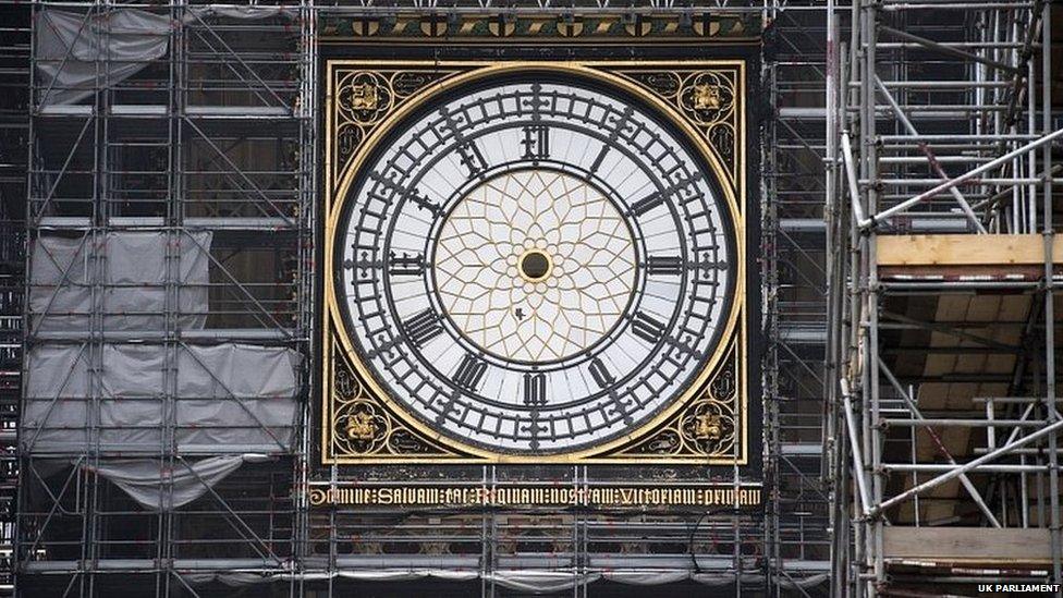 The Big Ben clock without its hands