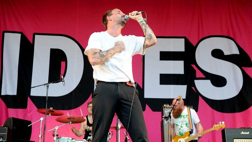 Joe from Idles on stage