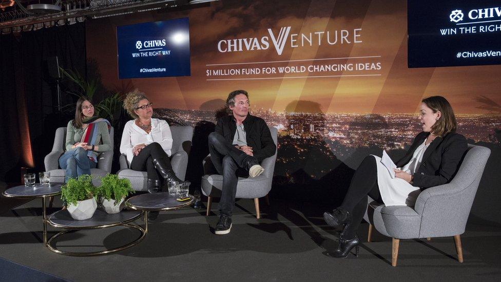 Karen (second left) taking part in a discussion at Chivas Venture