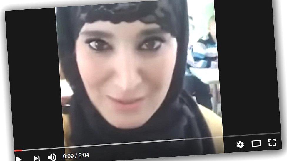 Screen grab of the video posted by Algerian teacher Sabah Bourdras