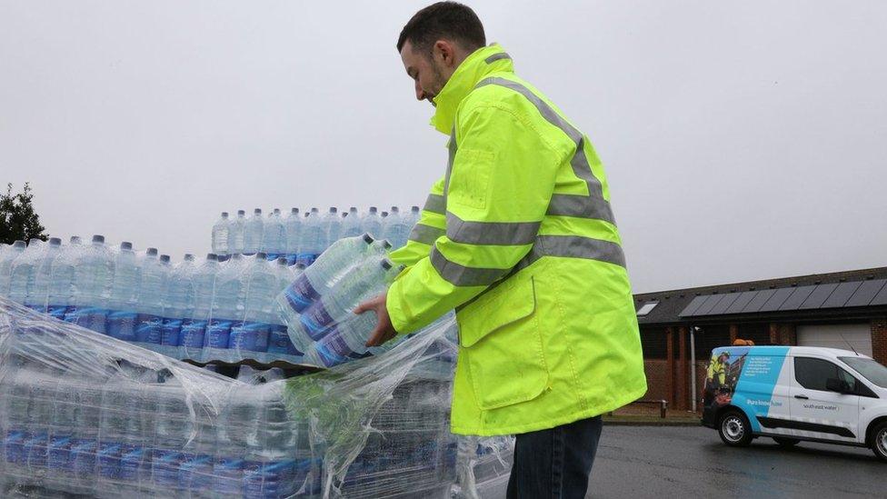 Distributing bottled water