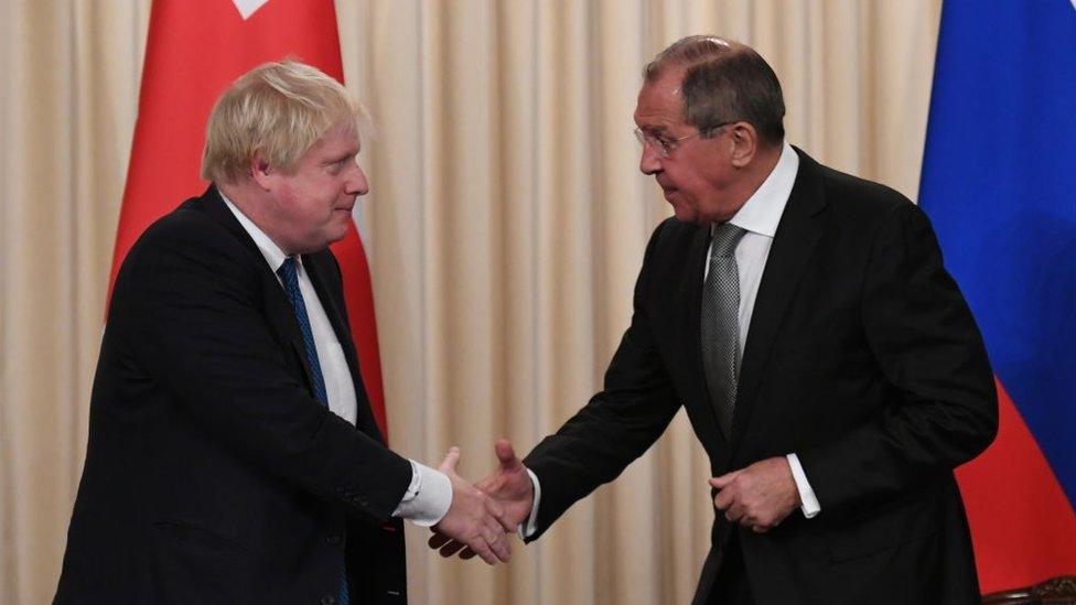 Boris Johnson and Russian counterpart Sergei Lavrov