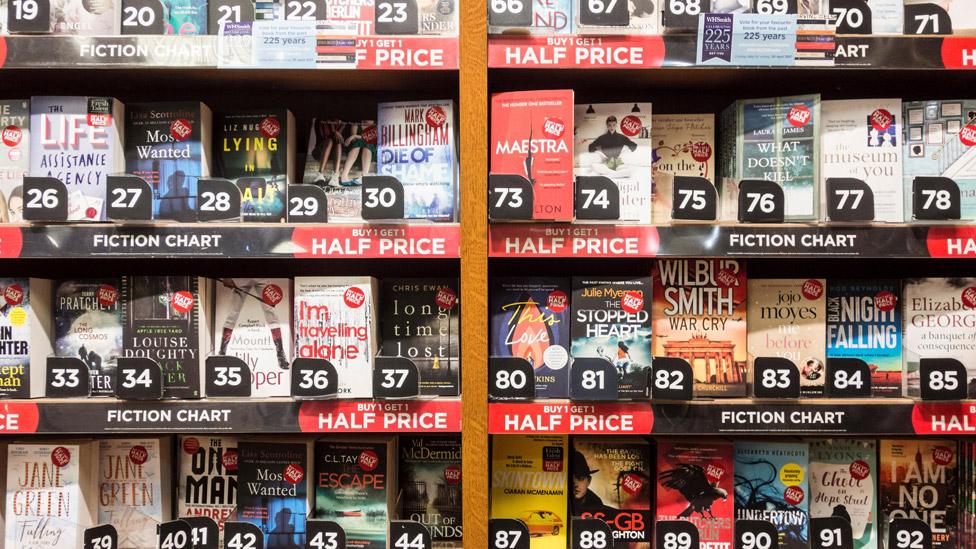 WH Smith bestselling book shelf