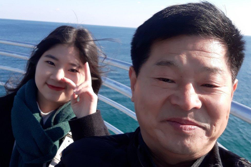 Mr Song with his daughter Eun-ji