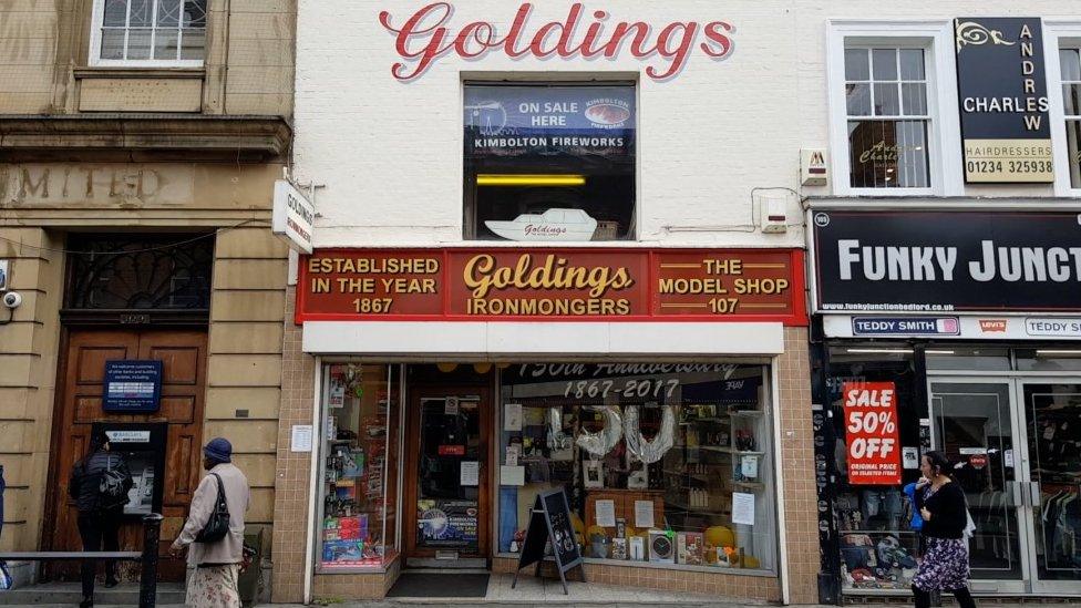 Goldings of Bedford store front.