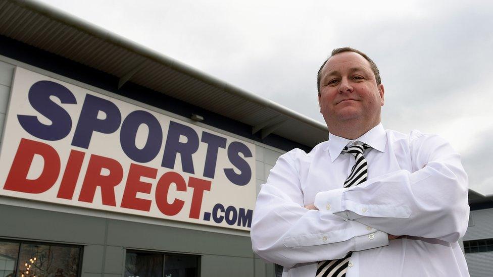 Mike Ashley outside Sports Direct headquarters