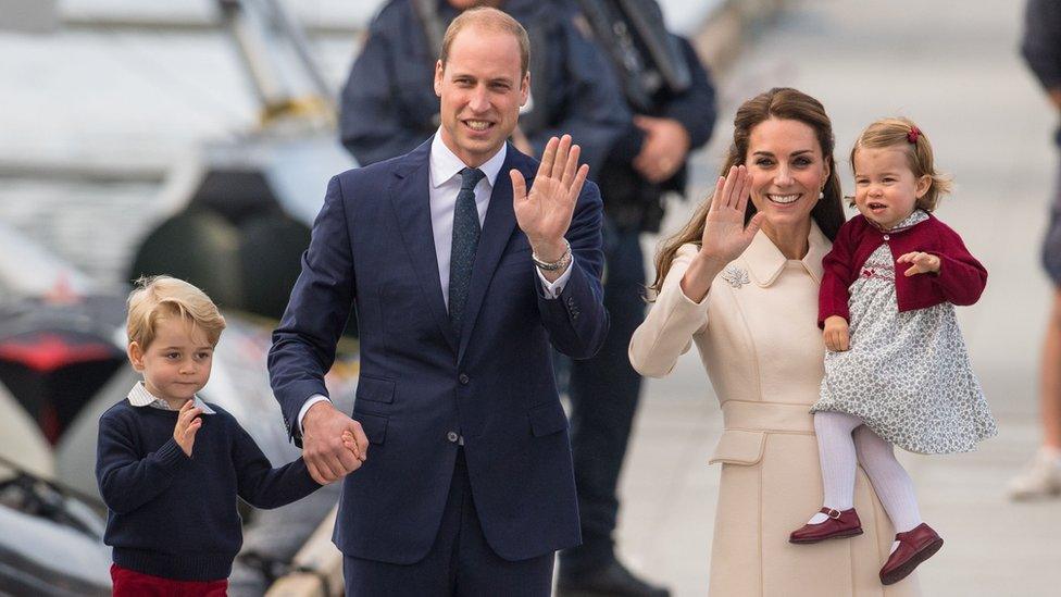 The Duke and Duchess of Cambridge with their two children