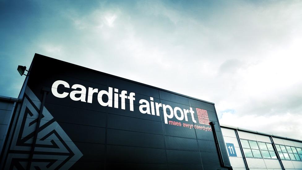 The outside of Cardiff Airport