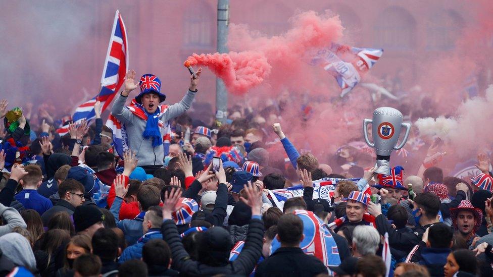 supporters outside Ibrox