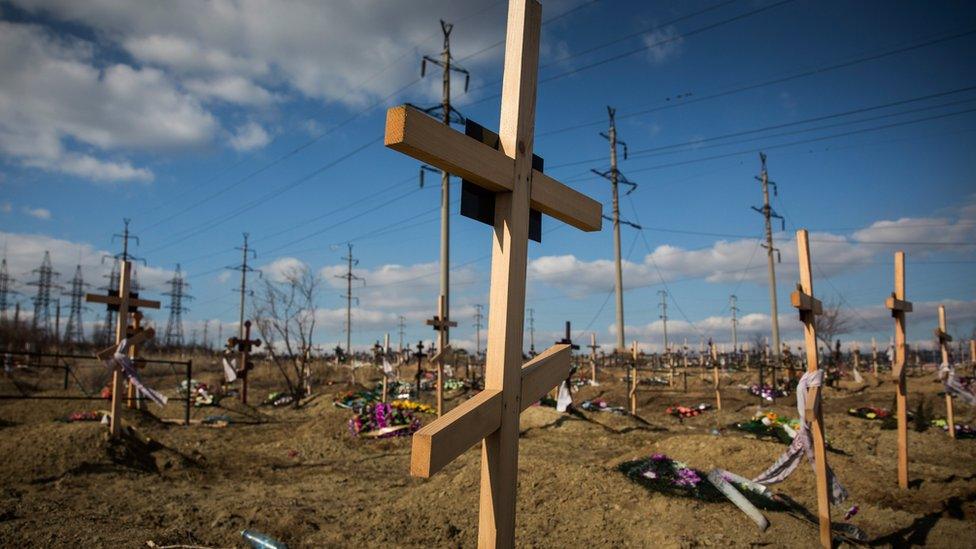 Graves created by the conflict in eastern Ukraine