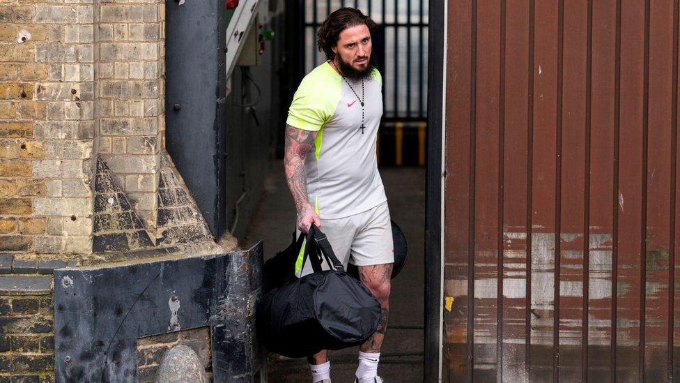 Stephen Bear leaving prison