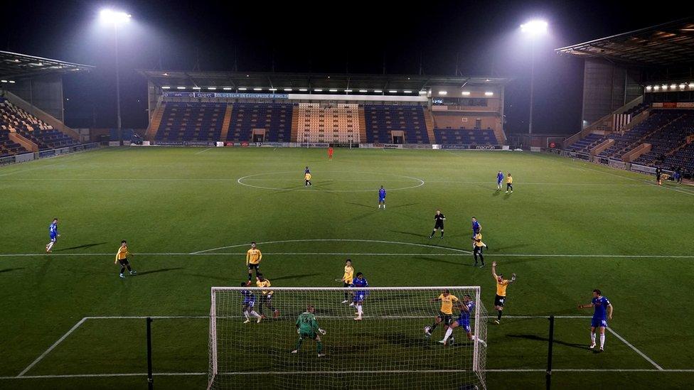 Colchester United playing Southend United