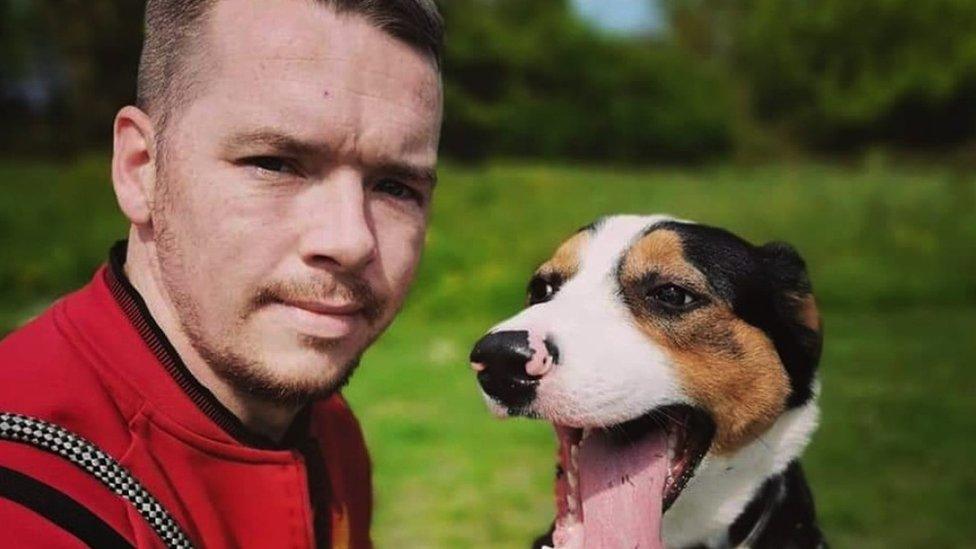 Mark Docksey with a dog