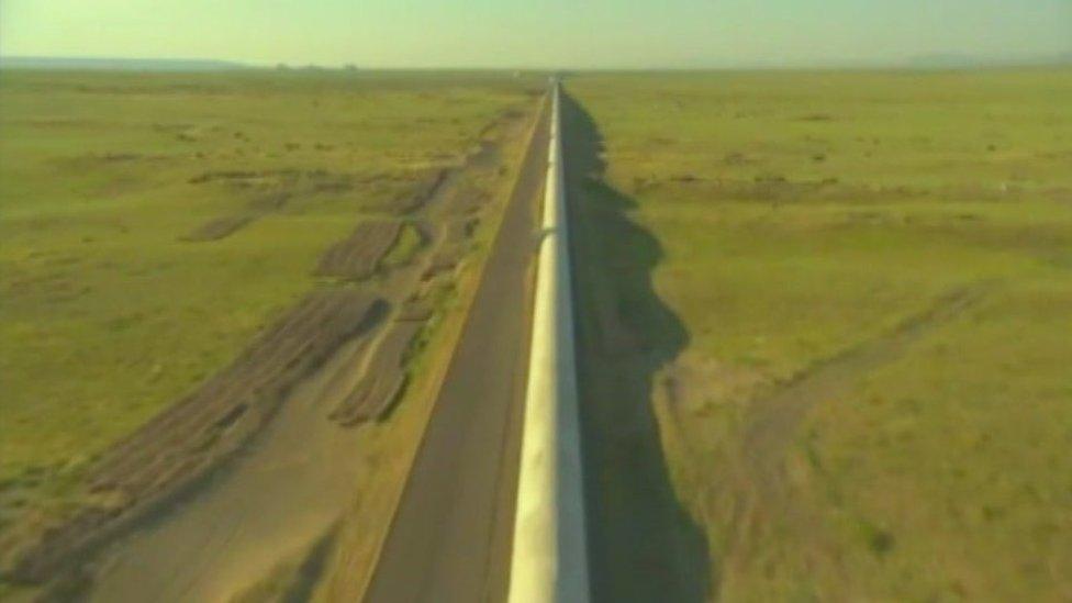 One of the four kilometre pipes in Louisiana that LIGO bounces a laser beam down.