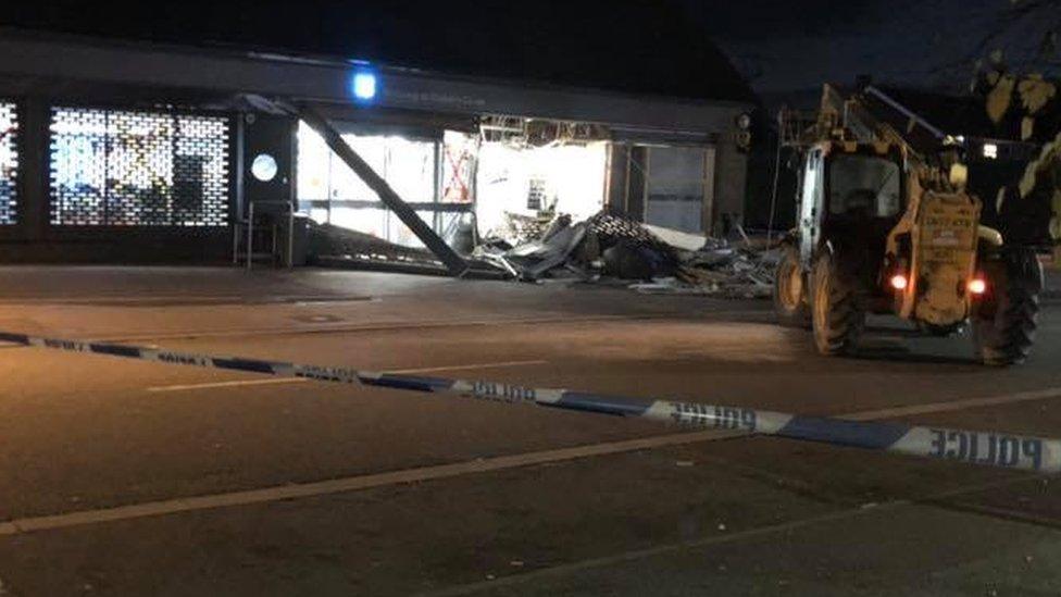 Scene of ram-raid in Nottinghamshire