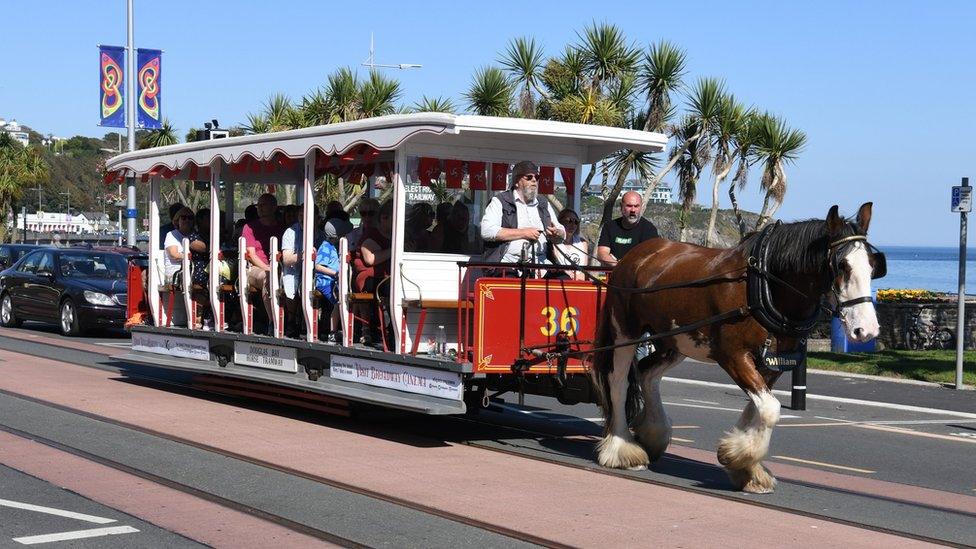 Horse tram on Douglas promenade