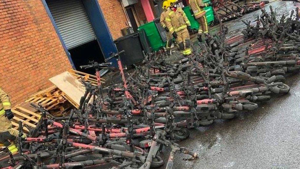 Burned scooters