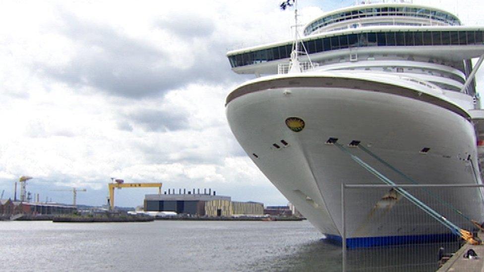 A cruise ship in Belfast