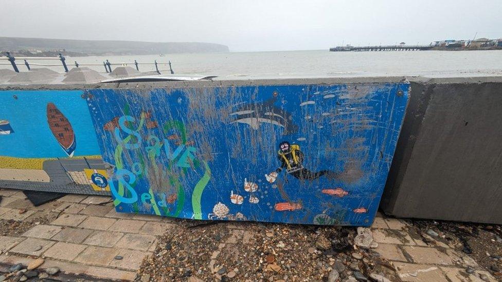 Swanage wave barriers