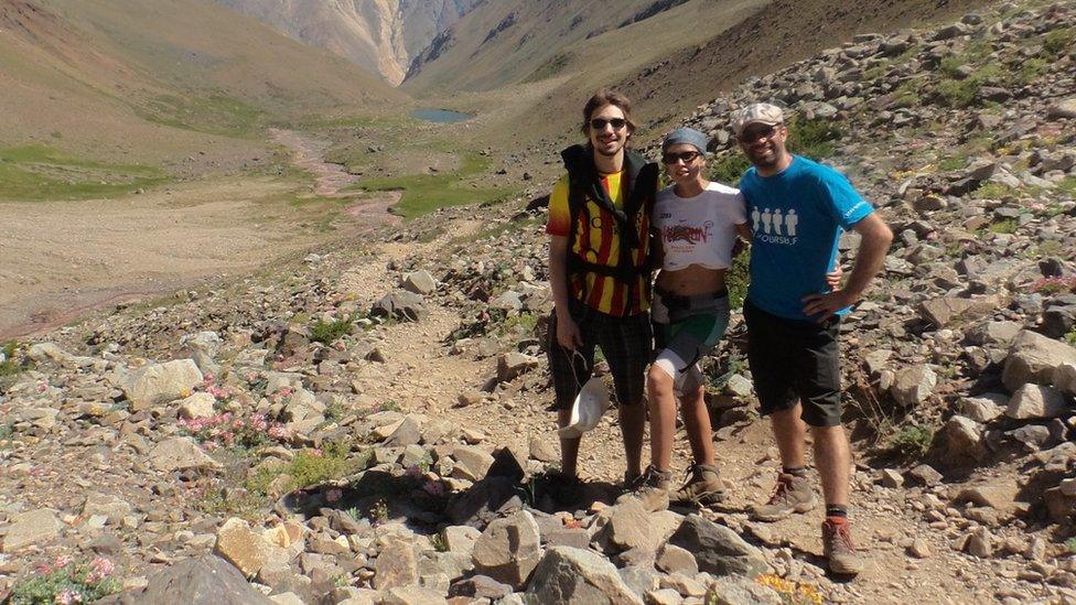 S-Biomedic team hiking in Chile