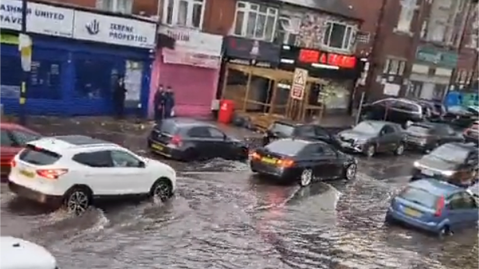 Flooding on Alum Rock Road between Sladefield Road and Woodwells Road