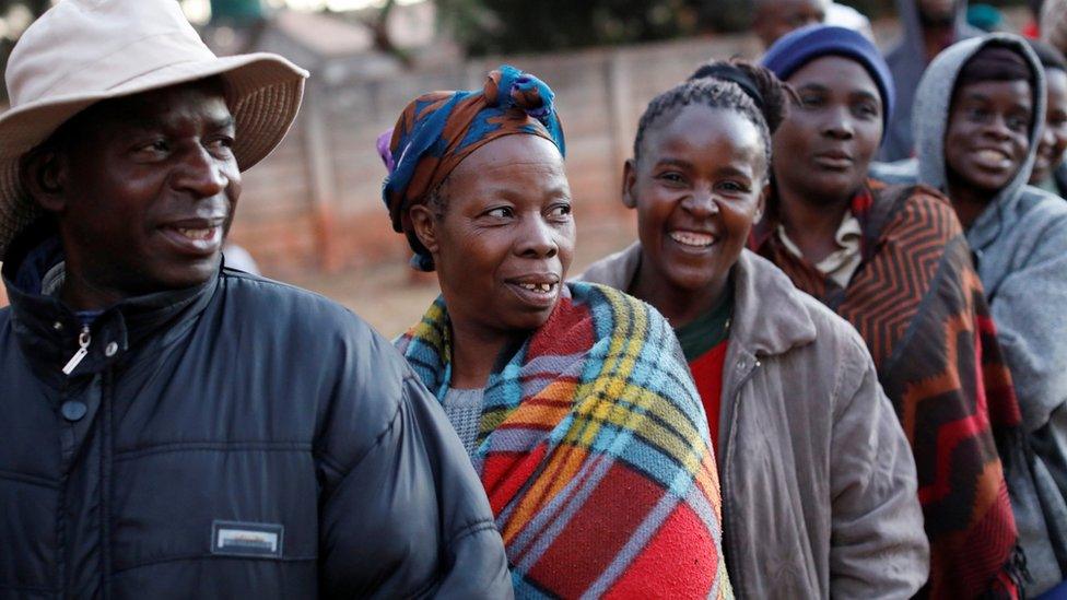 People queuing up to cast their vote