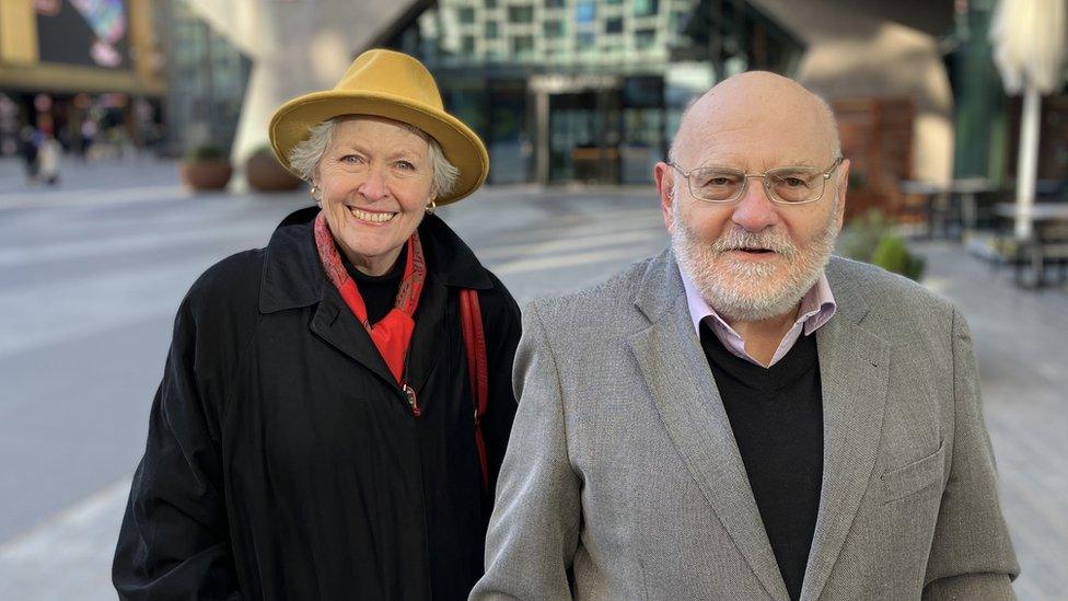 Mary and Ron outside Centre Point in January 2024