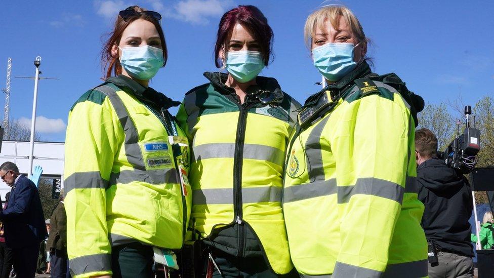 Emergency workers at Aintree