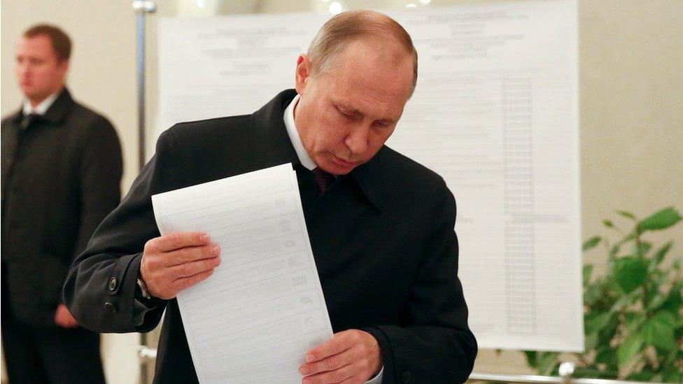 President Vladimir Putin cast his vote in Moscow on Sunday