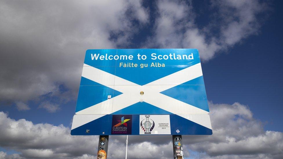 Welcome to Scotland sign