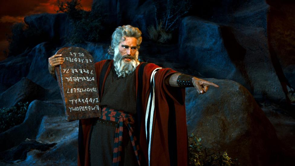 Charlton Heston as Moses in The Ten Commandments
