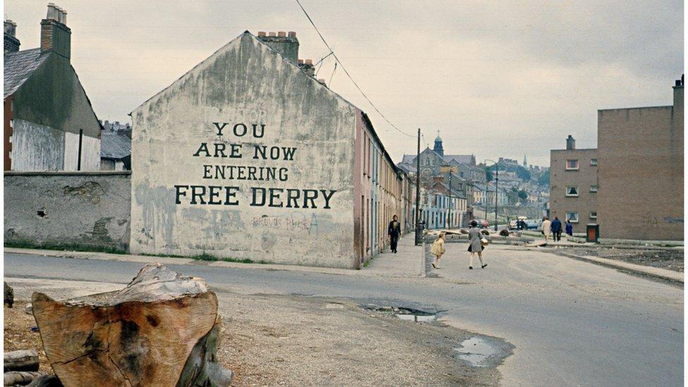 Free Derry Corner mural in 1972.