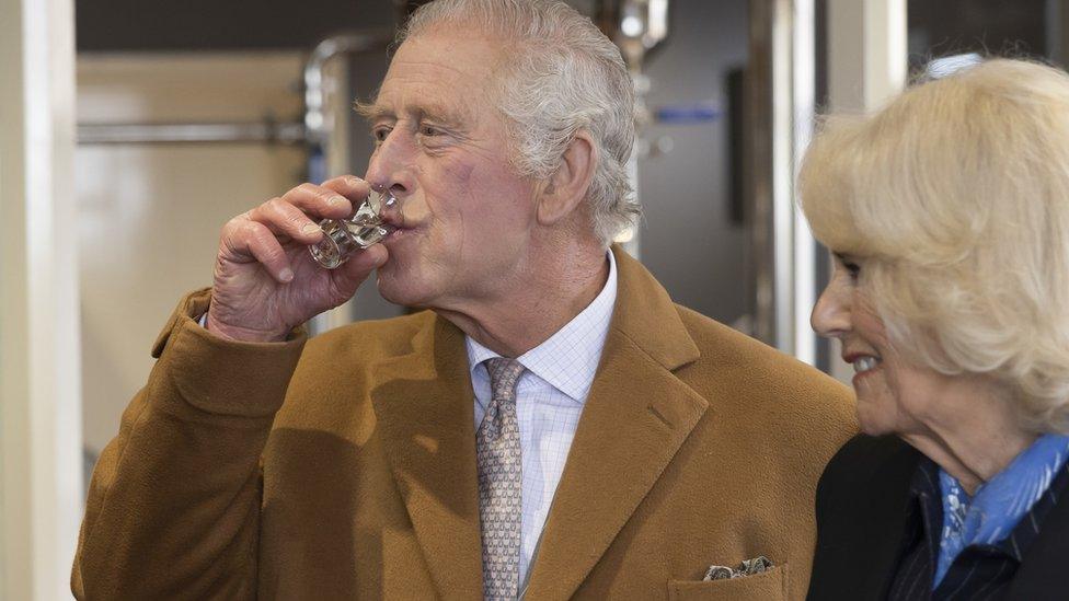 King Charles sampling gin