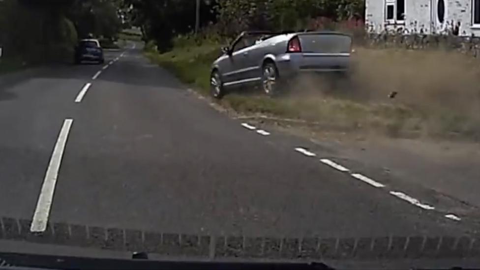 Car leaving the road