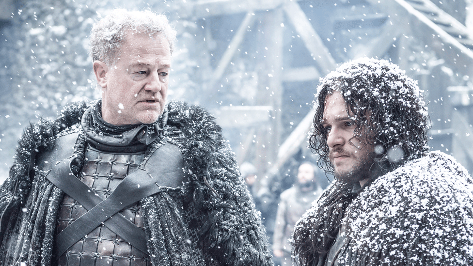 Owen Teale and Kit Harington in Game of Thrones